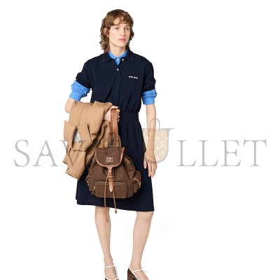 MIU MIU CANVAS AND LEATHER BACKPACK 5BZ042 (29.5*25*12.5cm)